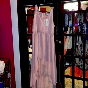 Pastel pink Miki  sleeveless formal dress from Italian boutique